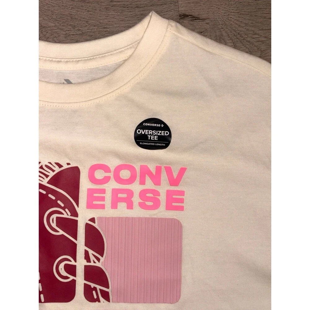 Converse Girls Oversized Boyfriend‎ T-shirt NWT Size S 9-10 years